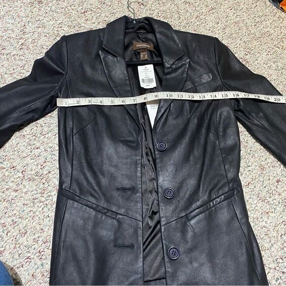 Danier Black Leather Fitted Jacket Lined Womens Size XXS - Picture 7 of 7
